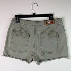 Tommy Hilfiger Denim Jean Shorts (8) Green/Beige Color, Embroidered Patch